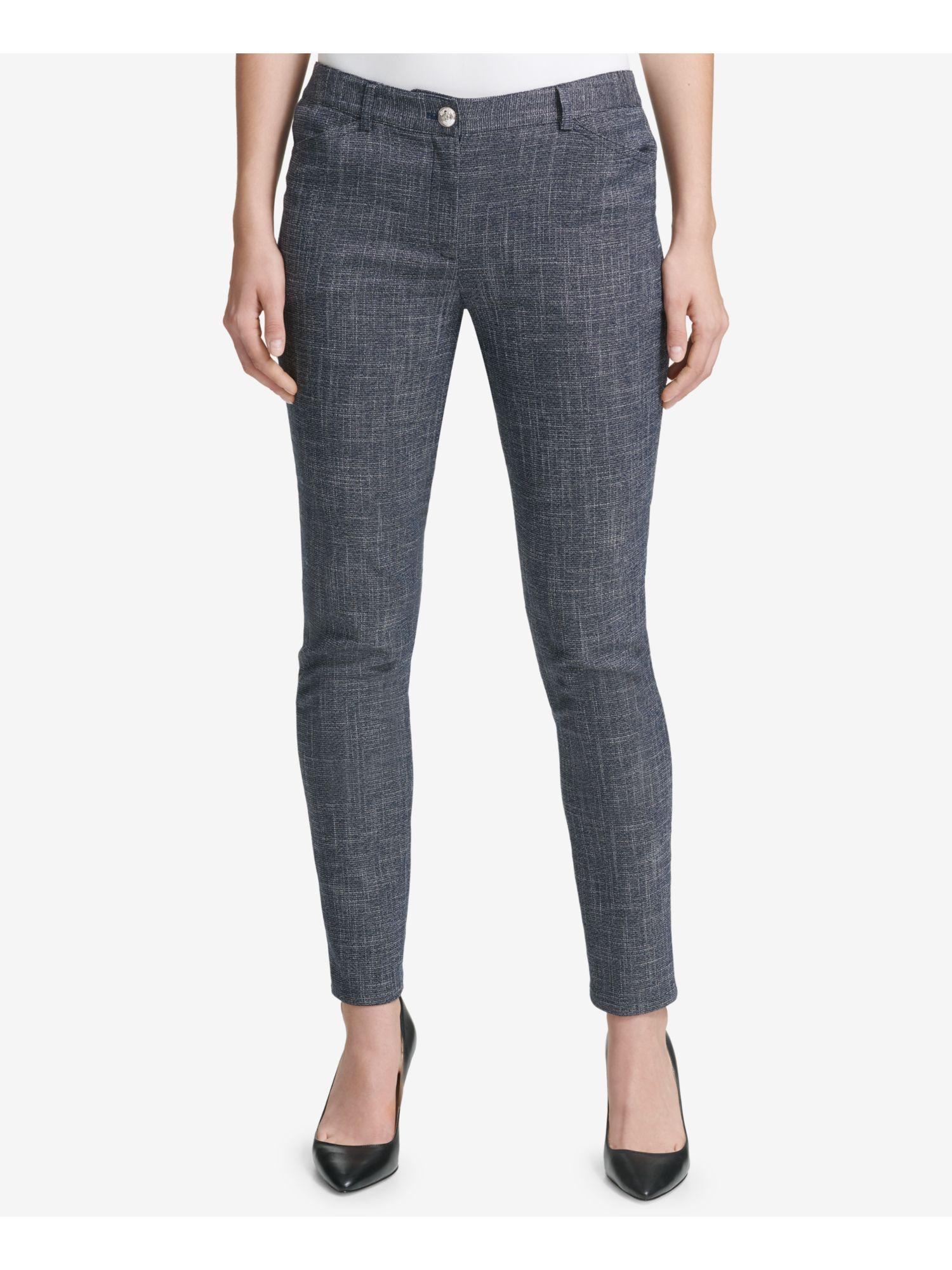 TOMMY HILFIGER $89 Womens New Navy Skinny Wear To Work Pants 16 B+B